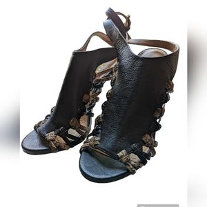 COACH Jody mixed snake scale textured sandal size 7.5